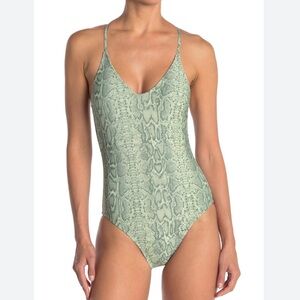 Green snakeskin pattern VYB small piece bathing suit like new